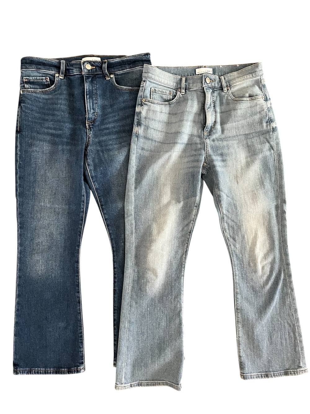 LOFT Bundle of 2 High Rise Kick Crop Denim Jeans Sz 28